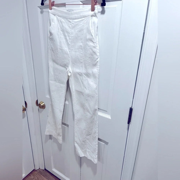 Size 2 Bebe linen blend white pants in excellent conditionโ - Picture 2 of 7
